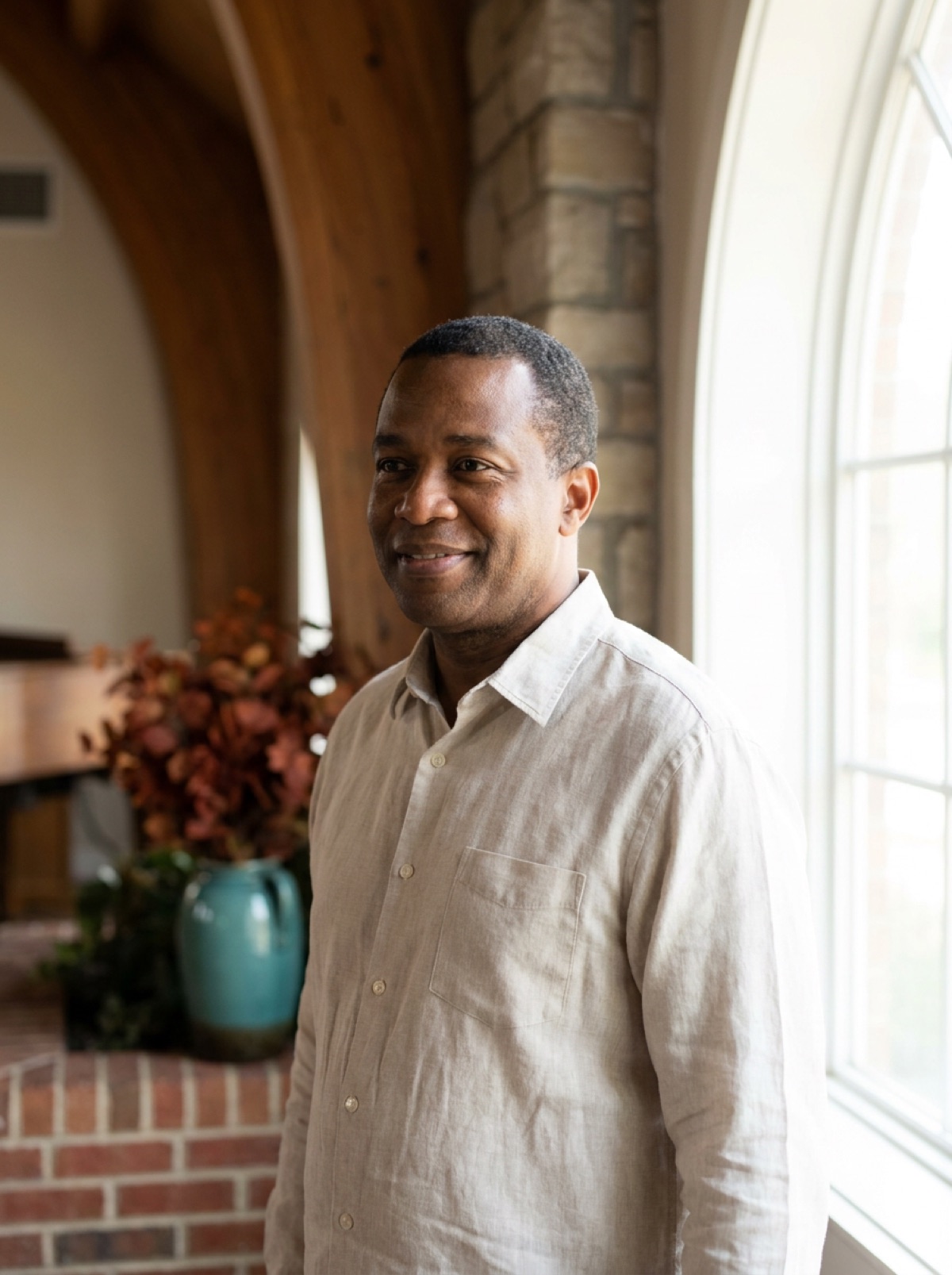 Daniel Okafor, lead pastor, in the main hall